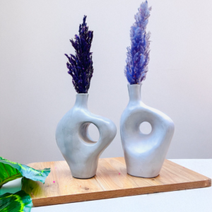VASE ARTISANAL - GLILA GRIS TADELAKT