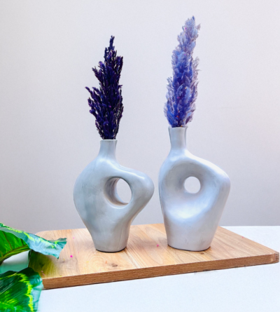 VASE ARTISANAL - GLILA GRIS TADELAKT