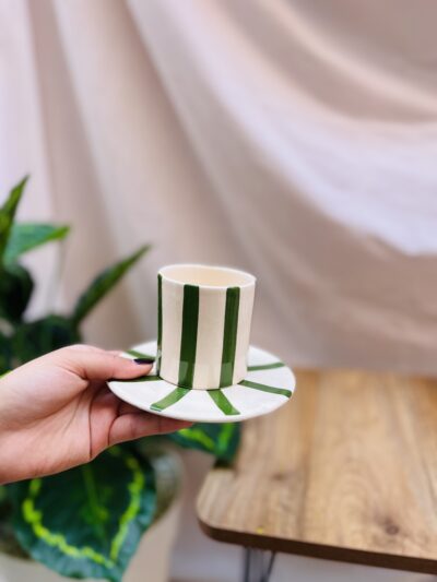 TASSE ET SOUS TASSE - LE RAYÉ VERT NATURE