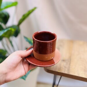 TASSE À CAFÉ BICOLORE - MARON