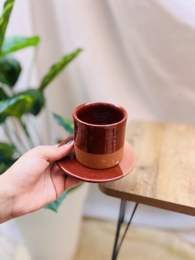 TASSE À CAFÉ BICOLORE - MARON