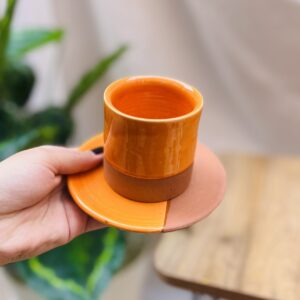TASSE À CAFÉ BICOLORE - ORANGE