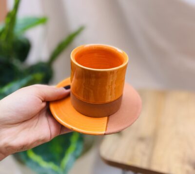TASSE À CAFÉ BICOLORE - ORANGE