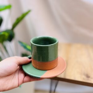 TASSE À CAFÉ BICOLORE - VERT PETROLE