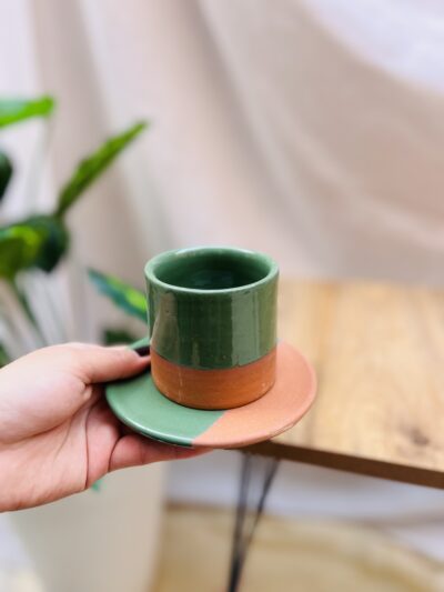 TASSE À CAFÉ BICOLORE - VERT PETROLE