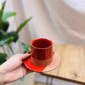TASSE À CAFÉ BICOLORE - ROUGE