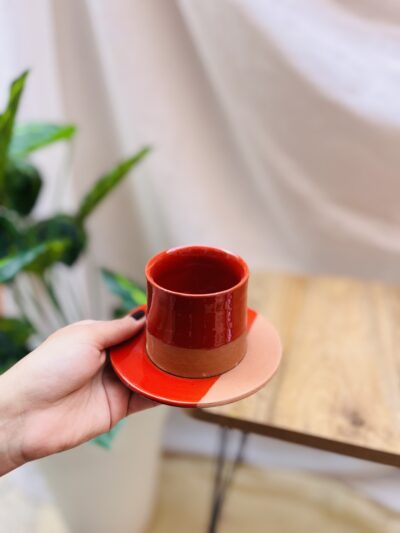 TASSE À CAFÉ BICOLORE - ROUGE