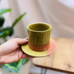 TASSE À CAFÉ BICOLORE - VERT OLIVE