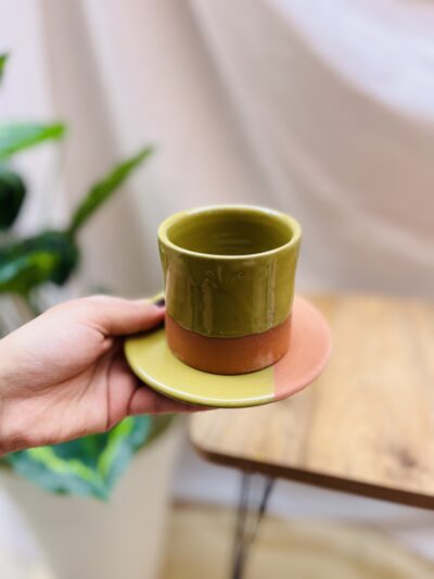 TASSE À CAFÉ BICOLORE - VERT OLIVE