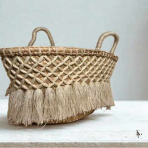 PANIER DE PLAGE ARTISANAL EN PAILLE