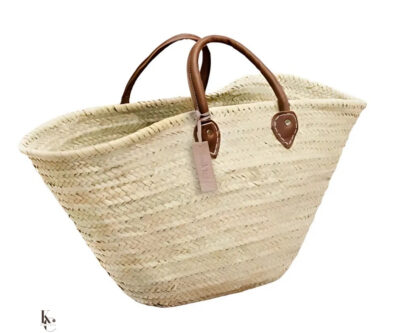 PANIER DE PLAGE ARTISANAL EN PAILLE