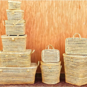 COFFRE DE RANGEMENT EN PAILLE - 6 TAILLES DISPONIBLES