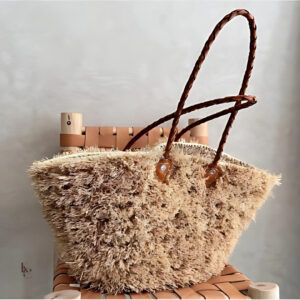 SAC VINTAGE EN FIBRE DE PALMIER NATURELLE