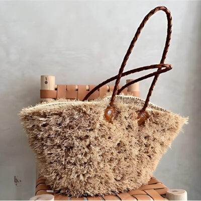 SAC VINTAGE EN FIBRE DE PALMIER NATURELLE